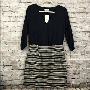 Skies are Blue Petite Black Gold Dress Party